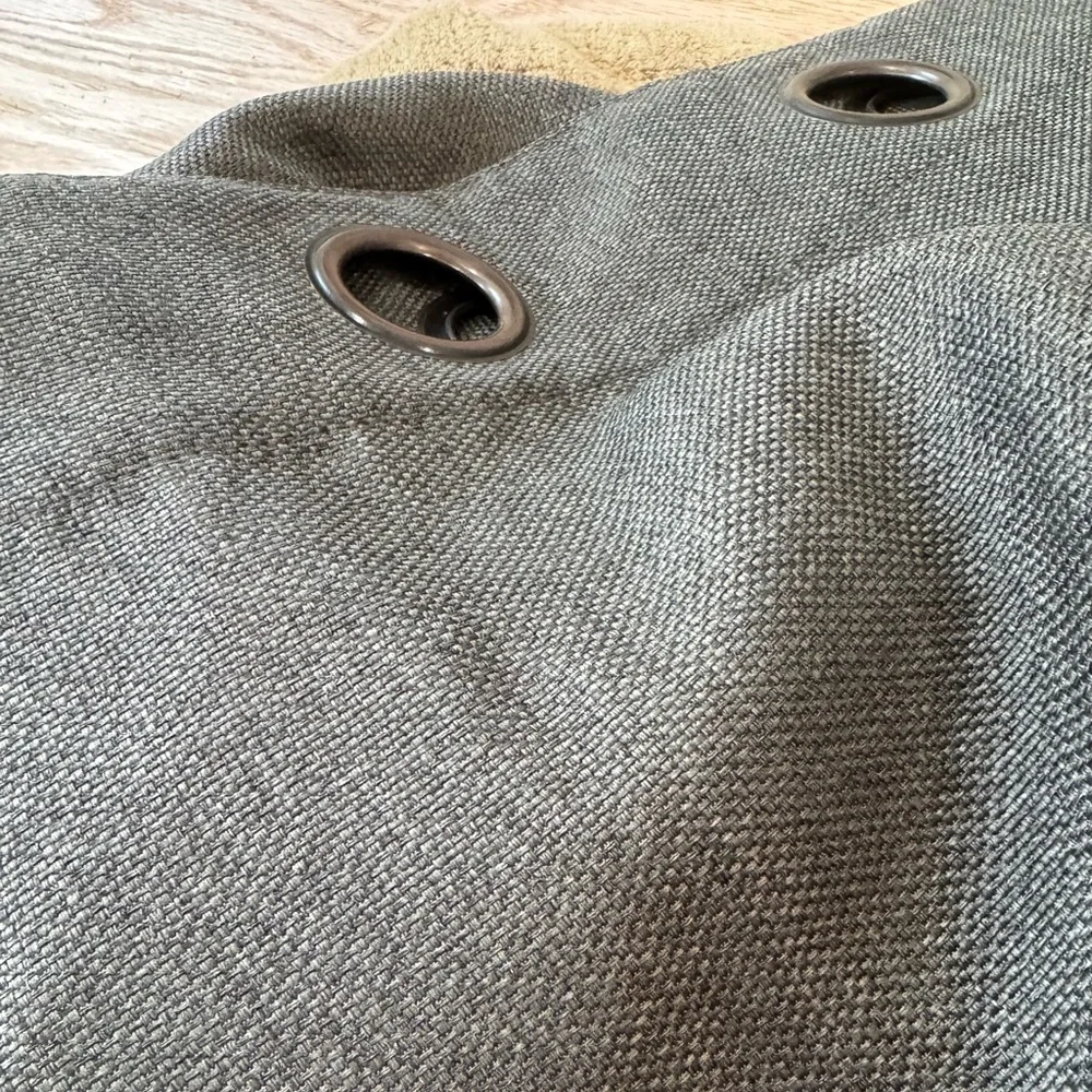 2 Curtain Panels Blackout Approx 61x96‎ Textured Fabric Heather Charcoal Gray